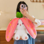 Mini Strawberry Transformed Carrot Rabbit Plush Stuffed Toy - Image 5